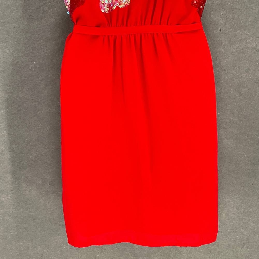 Chelsea & Violet Red Sequin Dress Womens Sz‎ M Spaghetti Strap Party Cocktail - Picture 7 of 13